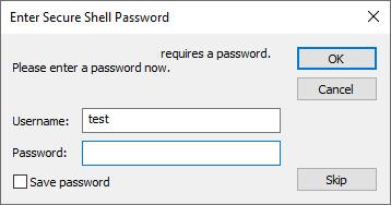 Enter Secure Shell Password