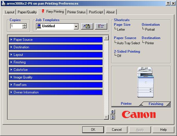 Printing preferences