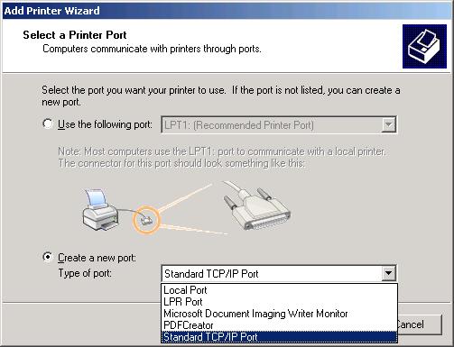 Create a new printer port