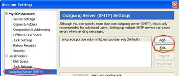 Outgoing Mail Server Settings