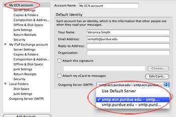 Select Mail Server Settings