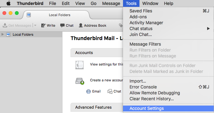 thunderbird for mac multiple mail accounts
