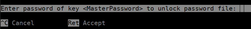 Enter password of key