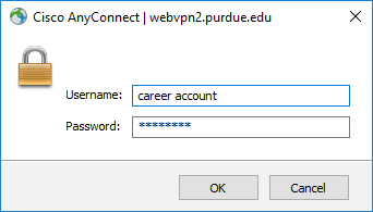 Enter your Purdue login alias (career account) for the Username and your normal Boilerkey combination