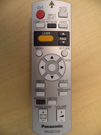 Screenshot of Panasonic projector remote.
