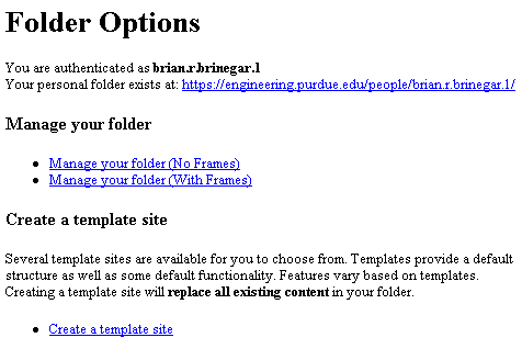 Personal Folder Options