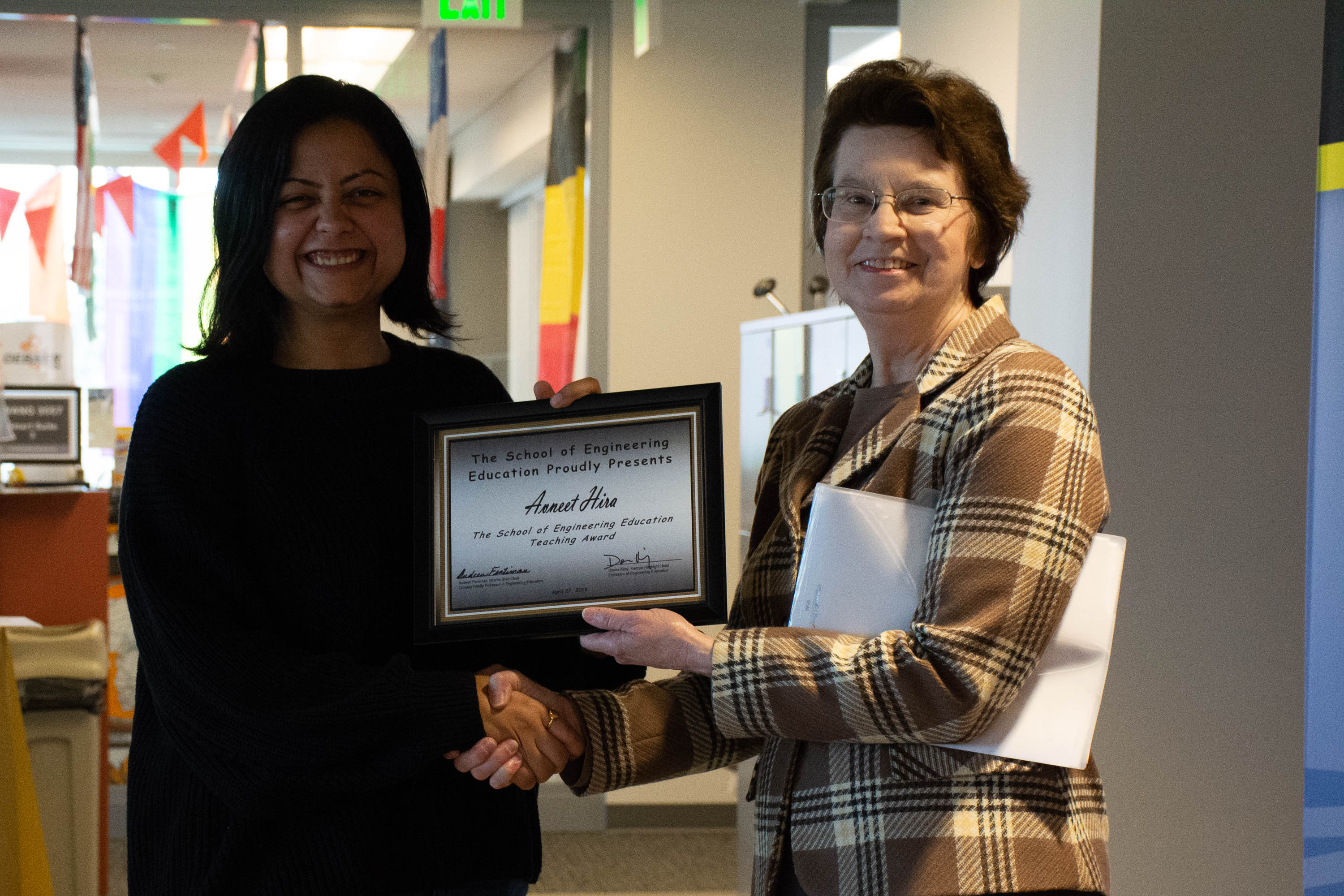 ENE also gives a teaching award acknowledging the outstanding educational contributions of our graduate students through teaching-related activities relevant to their role as a graduate student. This award, given this year to Avneet Hira, recognizes both the extent and quality of contributions.