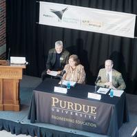Moderator Matt Ohland with presenters Mary Smith and John Collier