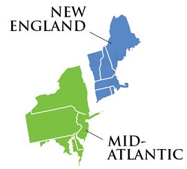 New England and the Mid-Atlantic.