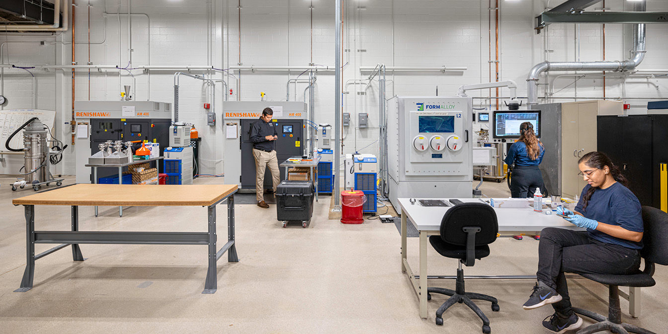 Architectural drawing of future manufacturing and materials research laboratories building