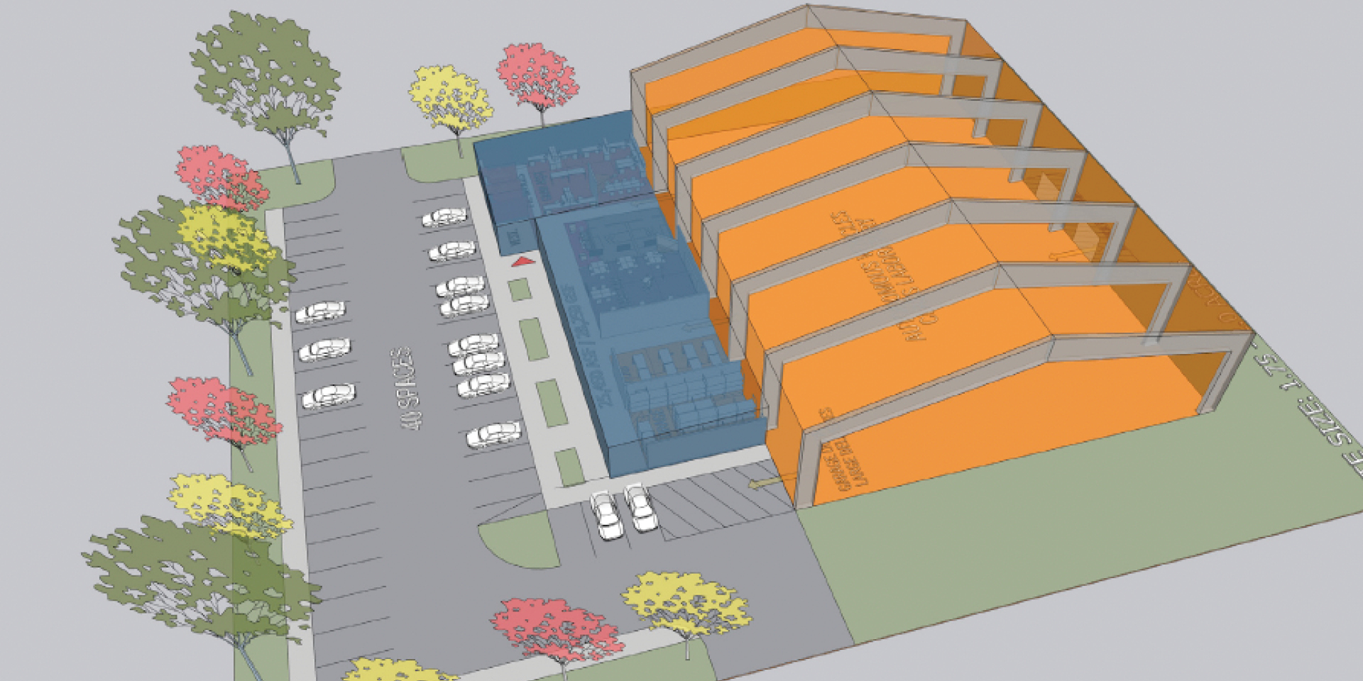 Architectural drawing of the Purdue UAS research and test facility