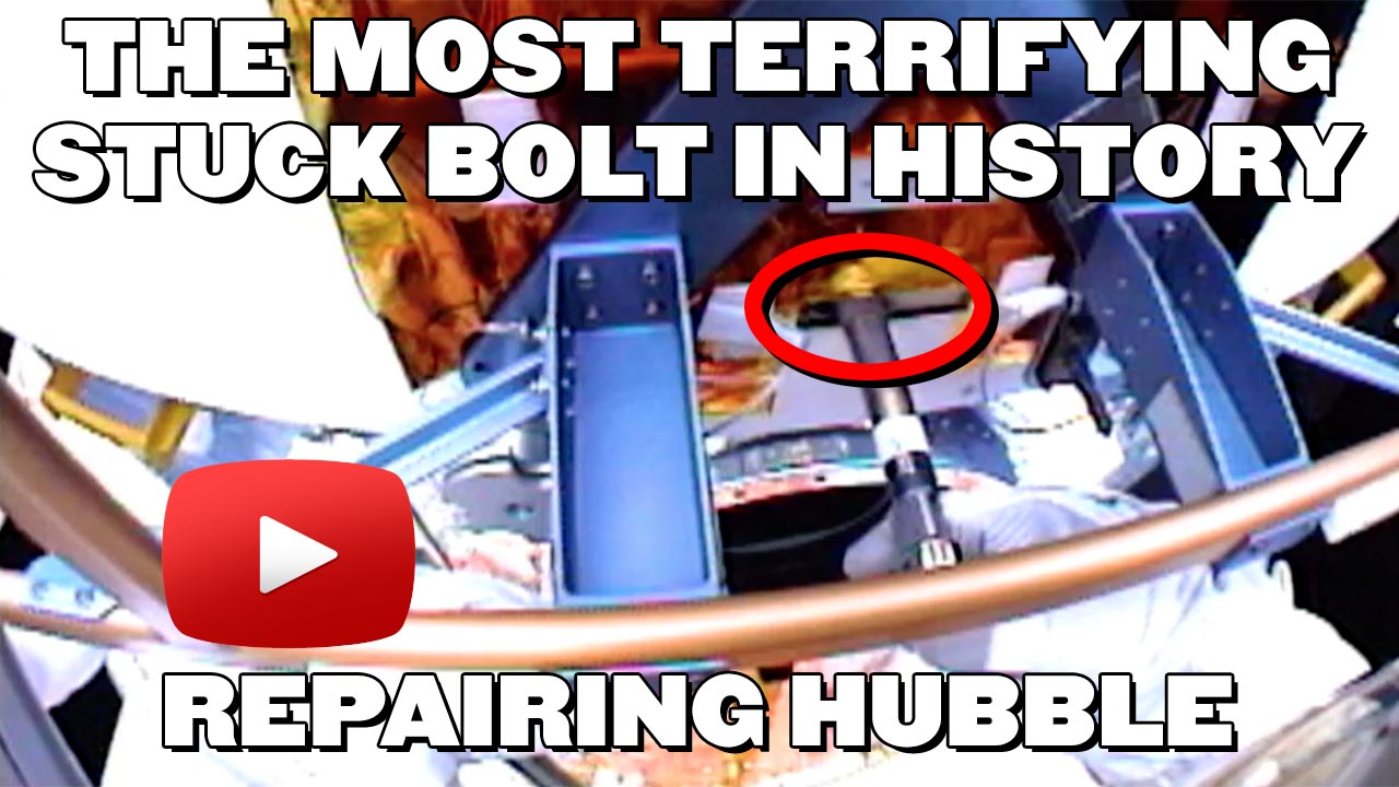 The most terrifying rusty bolt in history - Repairing Hubble with Play button on image