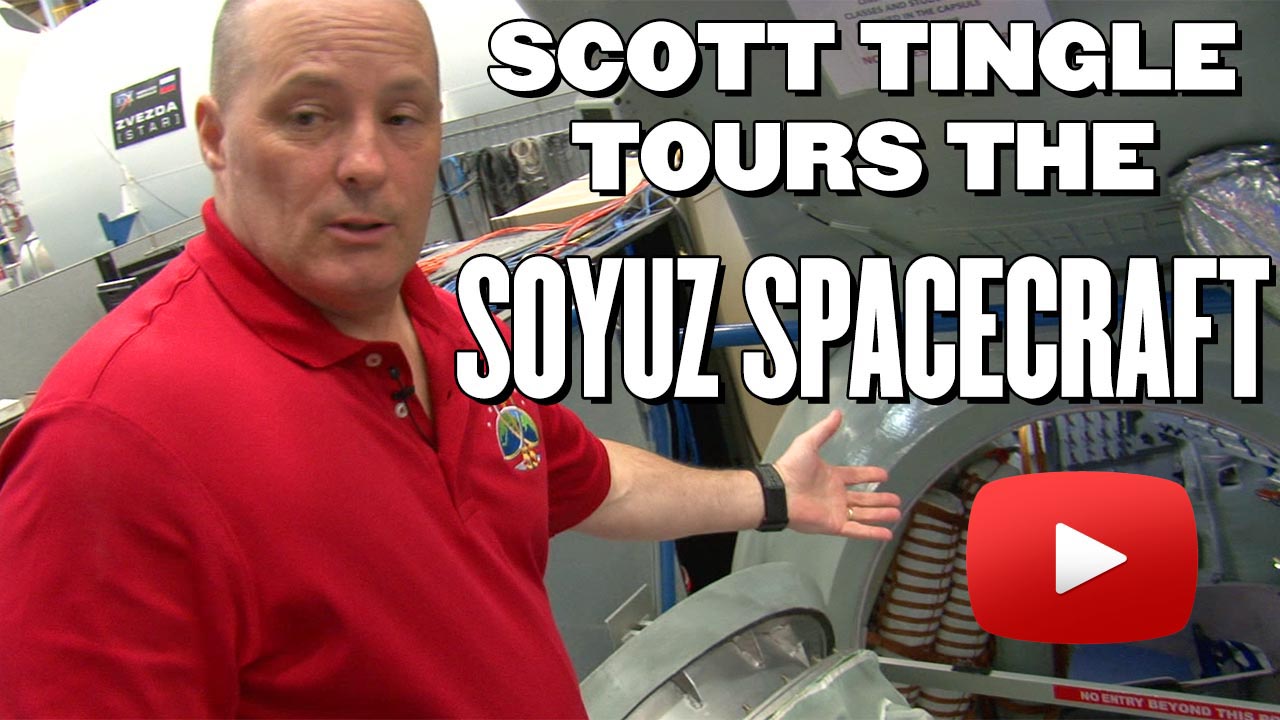 Tour of Soyuz Spacecraft Video with Play button on image