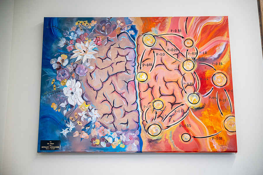 "Markov on the Mind" painting hung inside Grissom Hall 