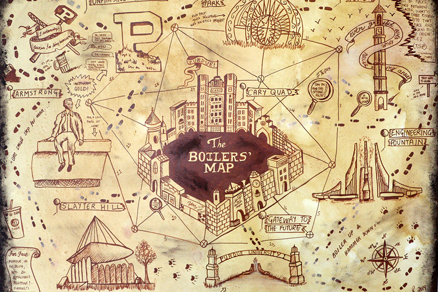 Mauraders Map painting