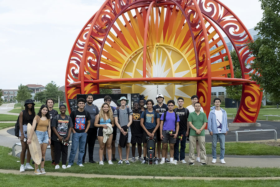 After tour of flex lab, students gathered for a group photo