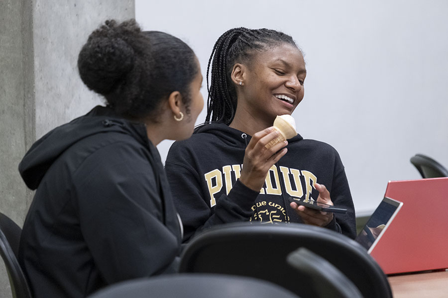 Students laughing