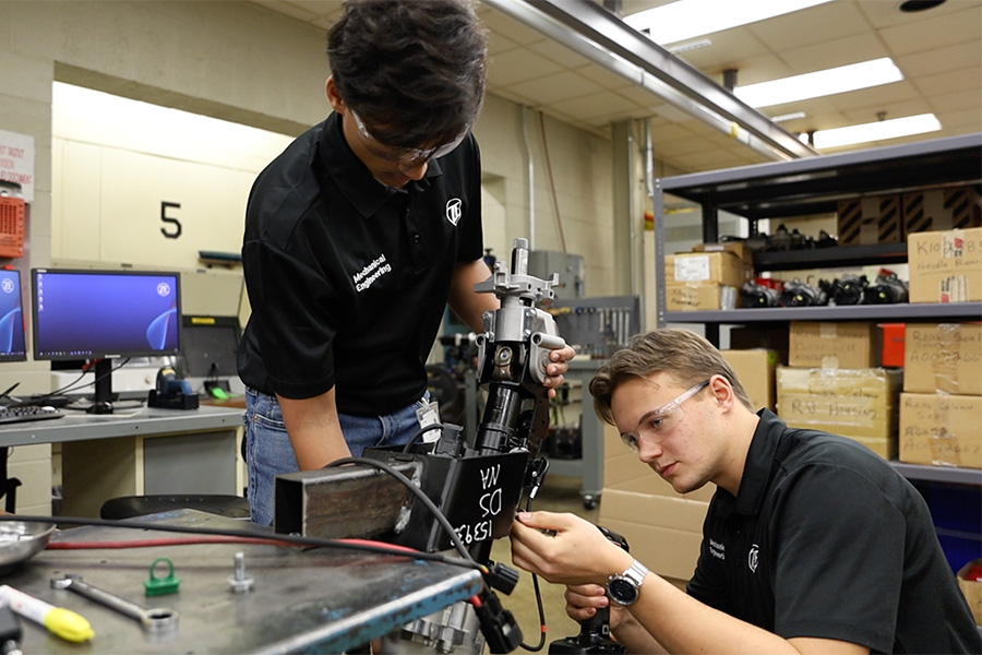 Co-op students working at ZF