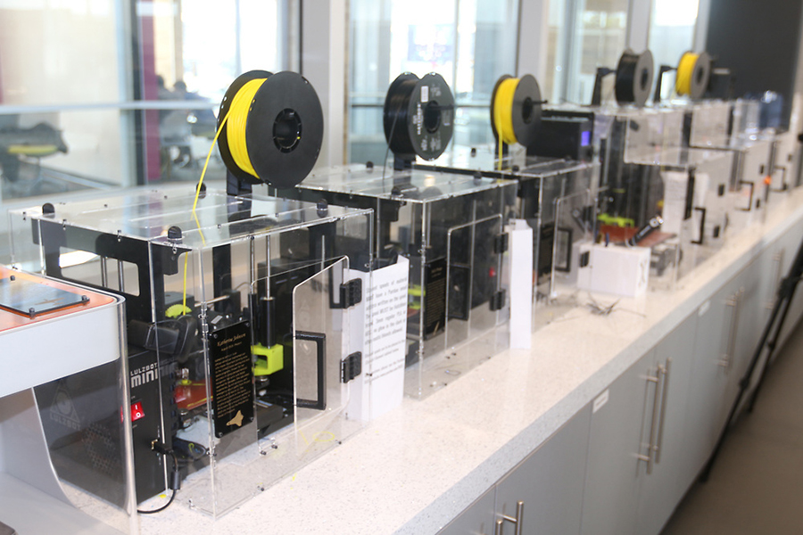 The Bechtel Innovation Design Center's array of 3D printers available to the competitors.