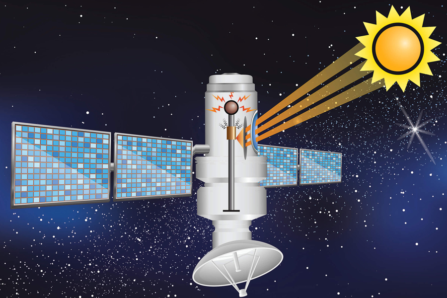 Solar-powered satellite illustration