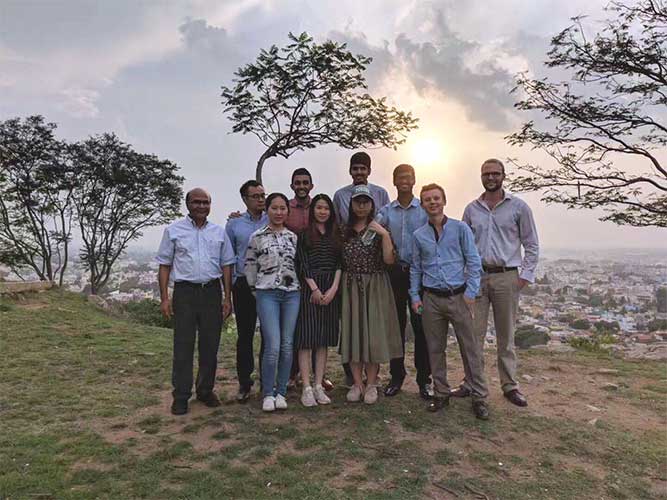 India-TVS interns pose near Bangalore.