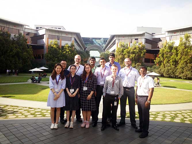 India-TVS interns pose while visiting InfoSys.