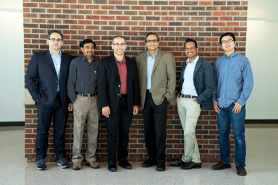 The leadership team of professors for the new CRISP Center is comprised of Gesualdo Scutari, Srinivas Peeta, Saurabh Bagchi, Jitesh Panchal, Milind Kulkarni and Xiaozhu Lin.