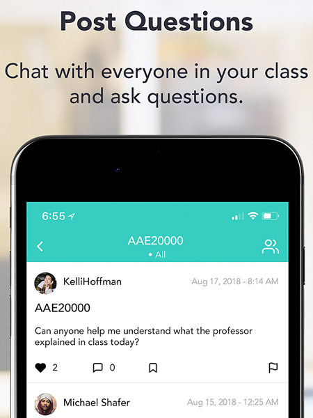John Riccione, a senior in Purdue’s School of Mechanical Engineering, has created a smartphone application called Classmate that allows university students to meet, discuss and schedule study sessions. The app allows students to set up a profile, add their classes and then enter a group chat of their peers.