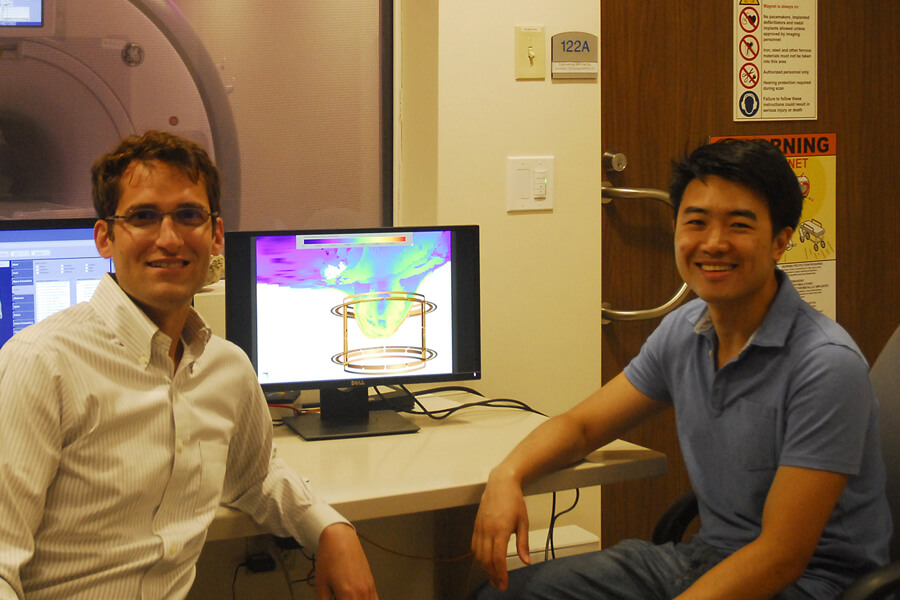 Purdue University researchers Joseph Rispoli and Xin Li created simulations of breast tissue that would allow cutting-edge MRI techniques to finally show that they meet safety limits and start clinical trials for real-life use.
