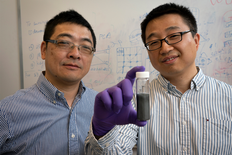 Purdue researchers Wenzhuo Wu and Peide Ye recently discovered tellurene, a two-dimensional material they manufactured in a solution, that has what it takes to make high-speed electronics faster.