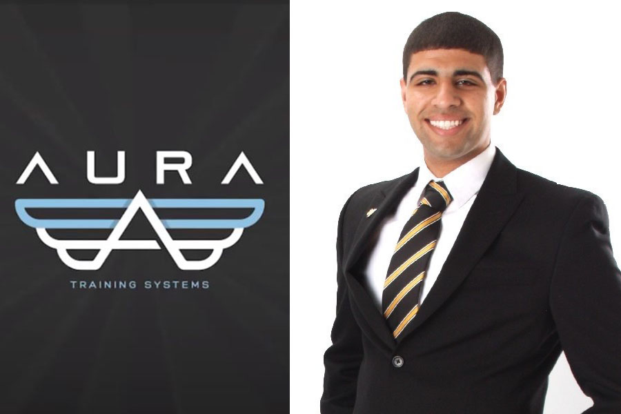 Photo of Aura Training Systems logo and Mahdi Al-Husseini