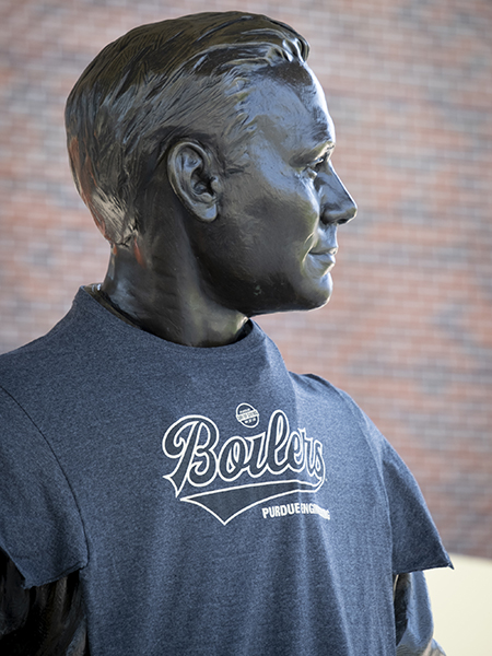 Neil Armstrong statute with PDOG T-shirt