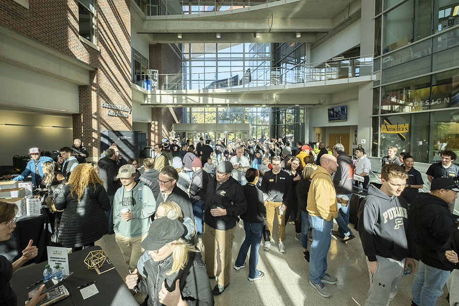 People inside ARMS atrium