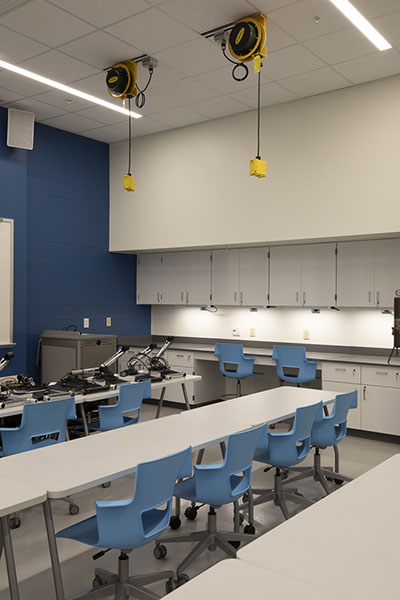 A classroom with many tools for students.