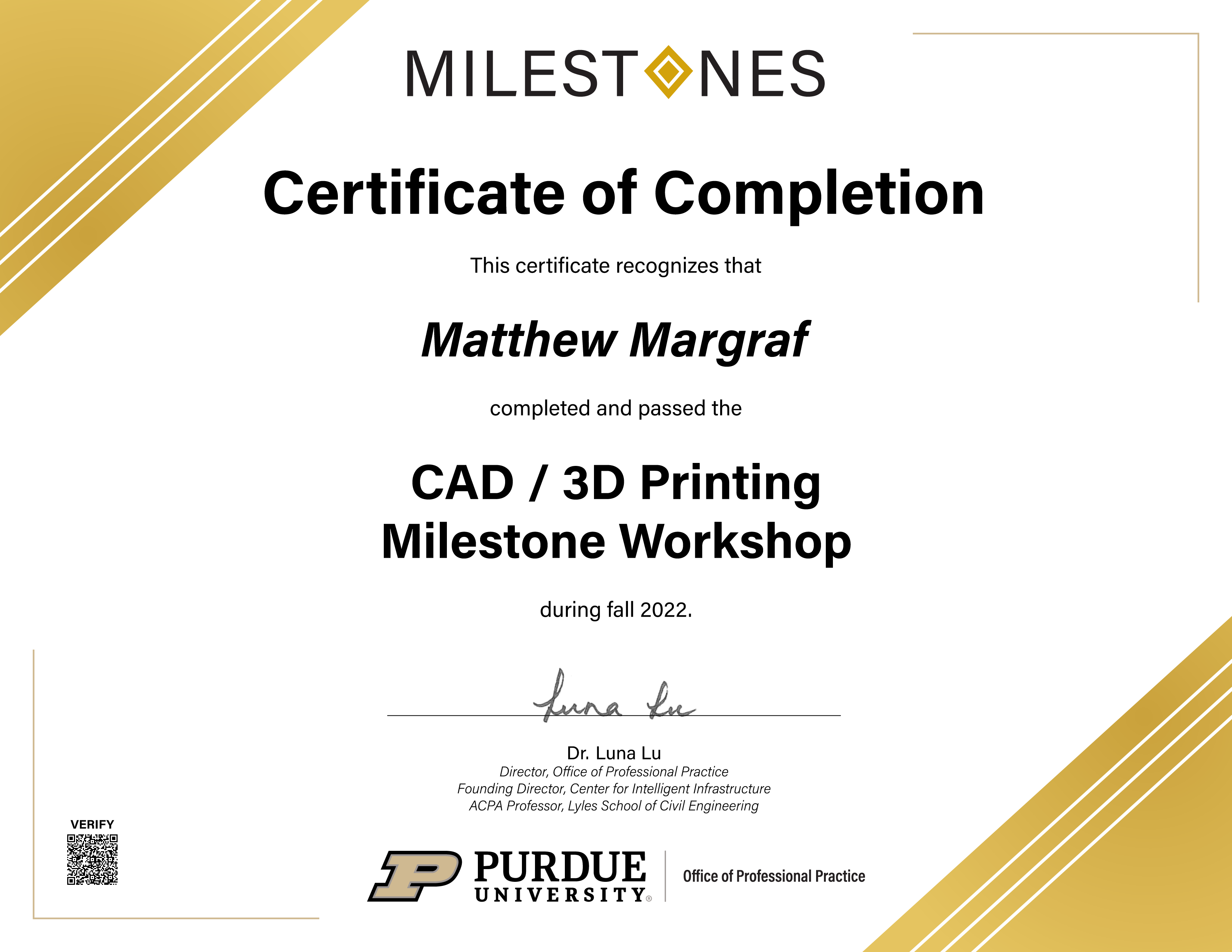 Matthew Margraf Biomedical Engineering Student Purdue University