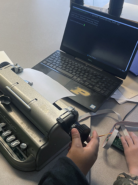 Brailler and laptop working together