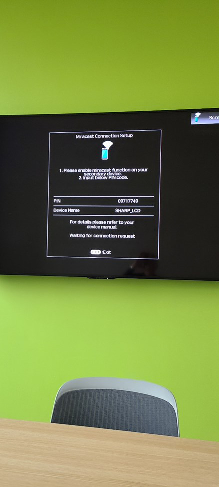 Once you select Miracast as the input, you're ready to connect to your laptop