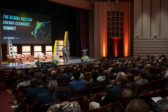 Arvind Raman, the John A. Edwardson Dean of Purdue University’s College of Engineering, speaks during the Global Nuclear Energy Economic Summit.
