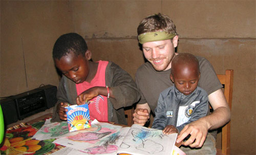 Patrick Randsdell coloring with the kids