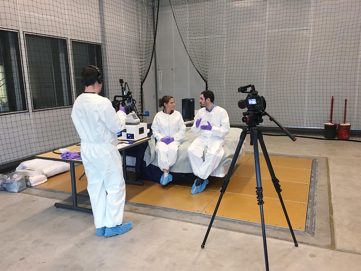 Three professors working at Herrick labs