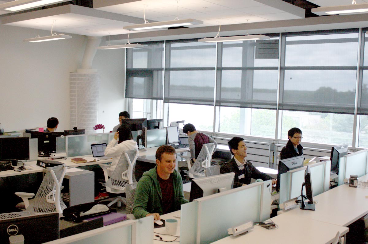 Students working at Living Labs