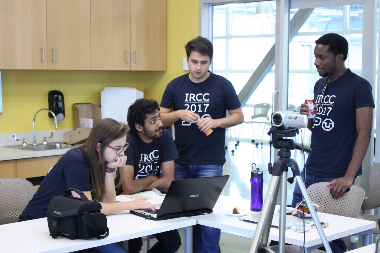 Students working at the table