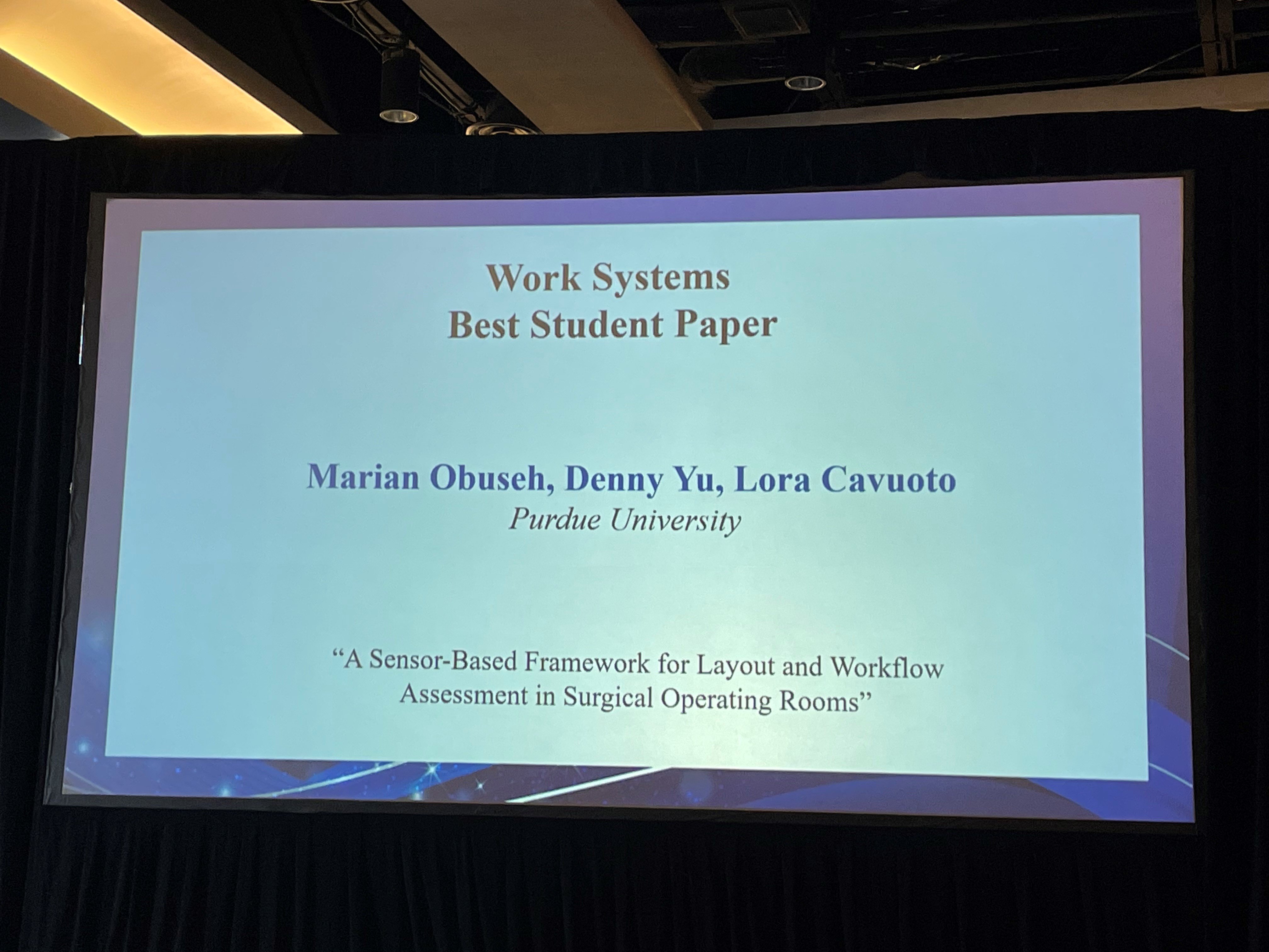 Marian Obuseh, along with Associate Professor of Industrial Engineering Denny Yu, recently earned the Work Systems Best Student Paper award at the IISE Conference & Expo.