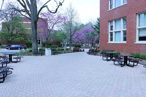 A springtime photo of the de Bedout Piazza