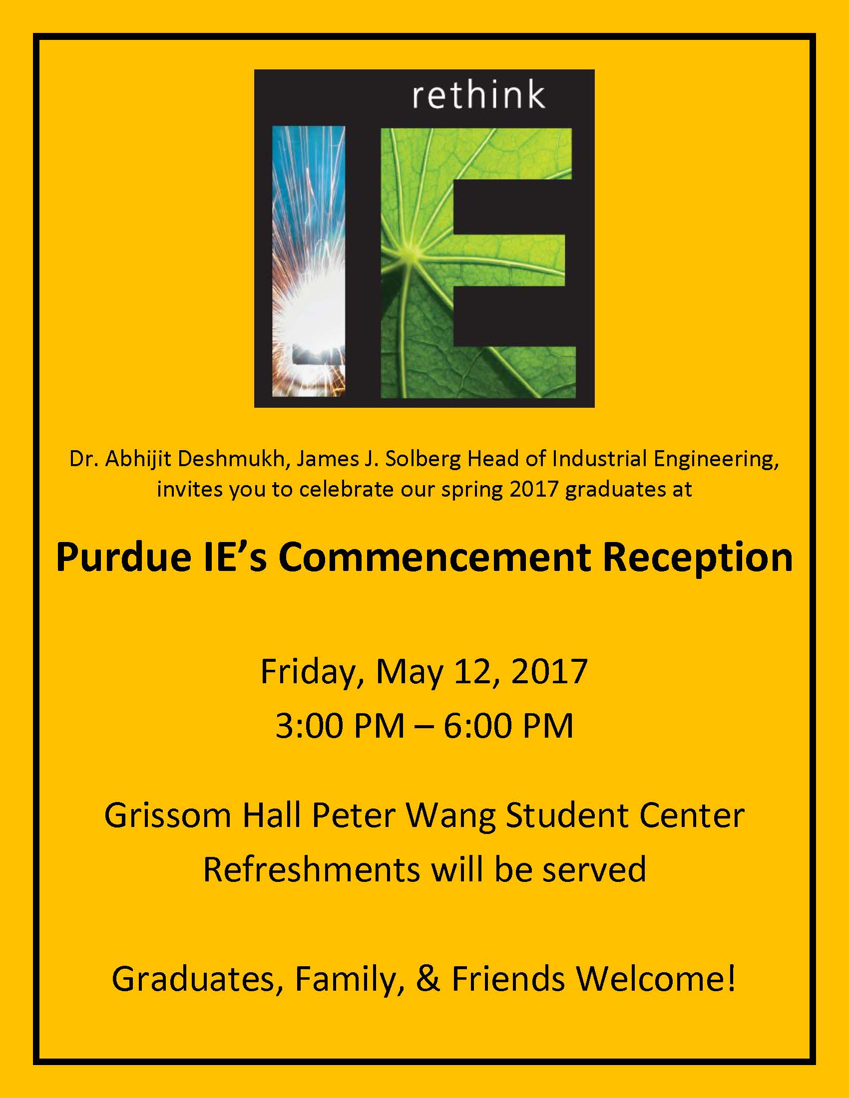 Flyer of Spring 2017 Commencement Reception