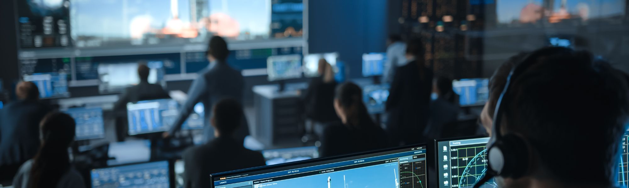 image of a mission control room