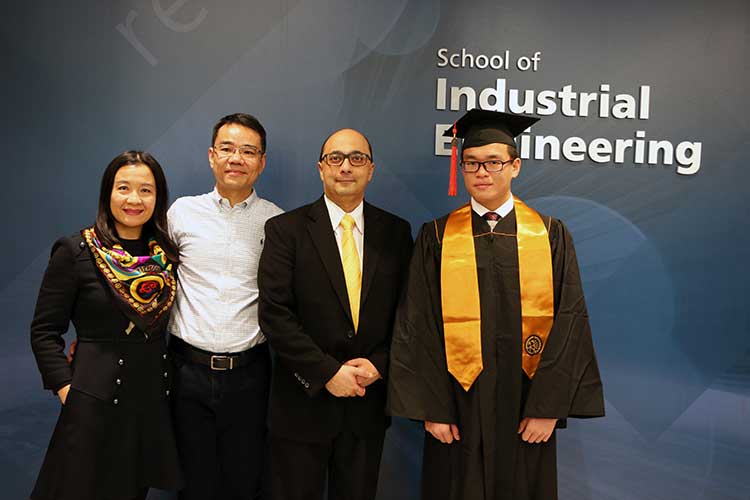 Ka Leung & parents with IE Head Abhi Deshmukh