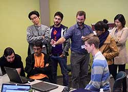 Dr. Goni and students at the IU Hackathon