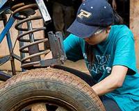 Pamela Yuan working on the PUP in Cameroon.