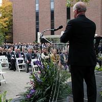 Purdue President Mitch Daniels speaking